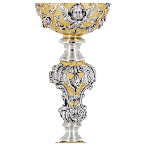 Baroque chalice with silver cup, bicoloured finish, h 10 in 5