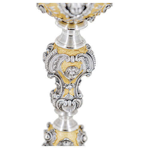 Baroque chalice with silver cup, bicoloured finish, h 10 in 6