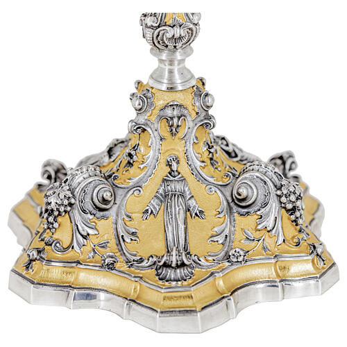 Cálice barroco copa prata acabamento bicolor h 25 cm 9