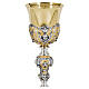 Baroque chalice silver finish double cup h 25 cm s3
