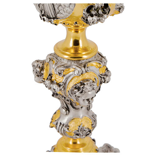 Life of Christ chalice with silver cup, gold and silver-plating, 10 in 8
