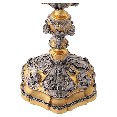 Life of Christ chalice with silver cup, gold and silver-plating, 10 in 3