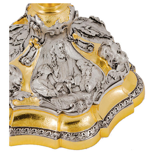 Calice Vita di Cristo coppa argento finitura oro argento 25 cm 9