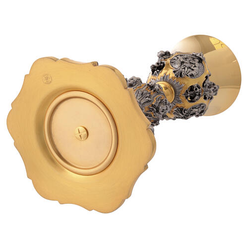 Calice Vita di Cristo coppa argento 925 finitura oro argento 25 cm 10