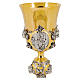 Church Chalice Life of Christ silver cup gold silver finish 25 cm s4