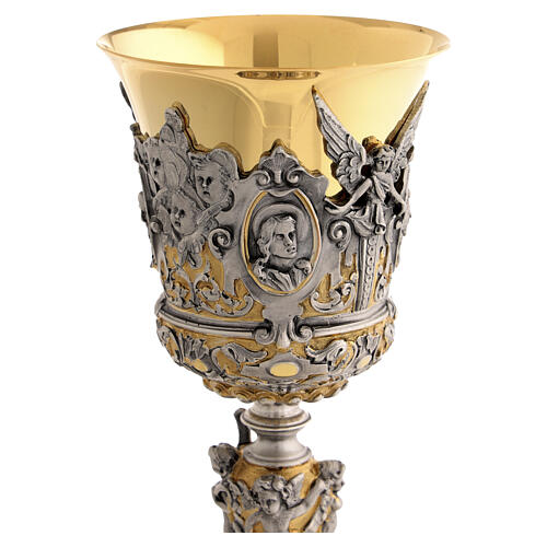 Calice baroque Christ Marie et Évangélistes h 24 cm 5