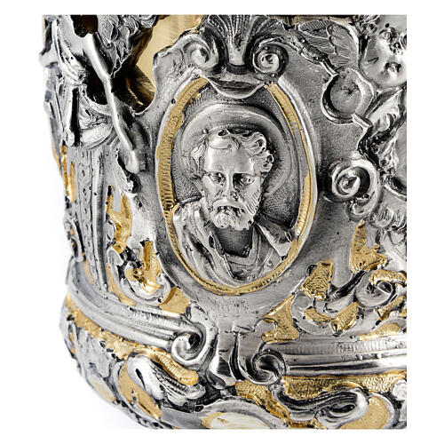 Baroque Chalice Christ Mary and Evangelists h 25 cm 5