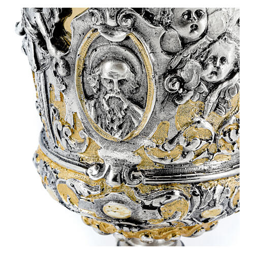 Baroque Chalice Christ Mary and Evangelists h 25 cm 6