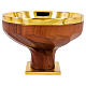 Walnut chalice and offertory paten, 12 sides, gilt finish s2