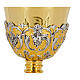 Chalice with grapes and wheat, nickel silver cup, gold and silver finish, h 10 in s2