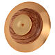 Brass paten with gold plating and olivewood bottom, 6 in diameter s3