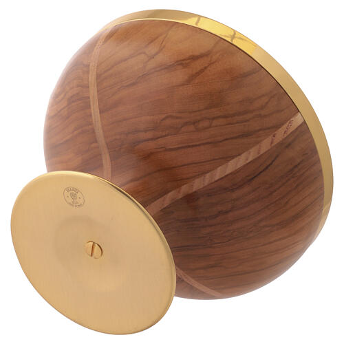 Chalice and bowl paten, olivewood and gold plated brass 5