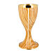 Chalice and bowl paten, olivewood and gold plated brass s2