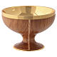 Chalice and bowl paten, olivewood and gold plated brass s3