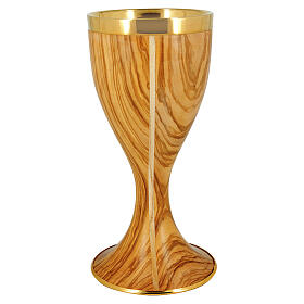 Calice et coupe à communion olivier finition dorée
