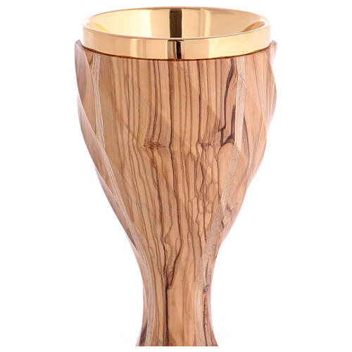 Calice ampio Ulivo Torsione 12 lati finitura dorata h 20 cm 3