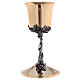 Set of chalice and ciborium, braided vine with grapes and red rhinestones s2