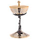 Set of chalice and ciborium, braided vine with grapes and red rhinestones s4