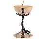 Set of chalice and ciborium, braided vine with grapes and red rhinestones s11