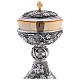 Ciborium with grapes and vine leaves, brass s2