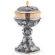Ciborium with grapes and vine leaves, brass s6