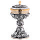 Brass decorated ciborium with bunches of grapes, leaves and vine leaves s5