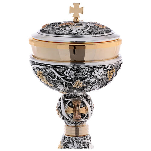 Copón bicolor decoraciones uva vid y latón 2