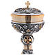 Two-colored ciborium with brass grape and vine decorations s2