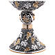 Two-colored ciborium with brass grape and vine decorations s5