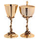 Set of chalice and ciborium, burnished gold vine pattern, brass s1