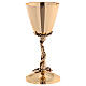 Set of chalice and ciborium, burnished gold vine pattern, brass s8