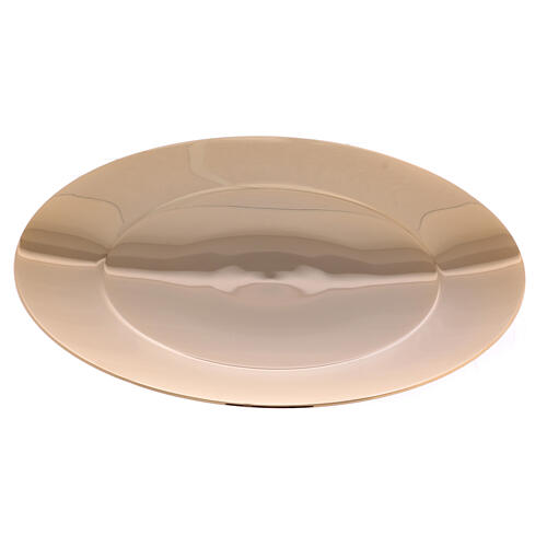 Bowl paten of gold plated brass, 10 in 1