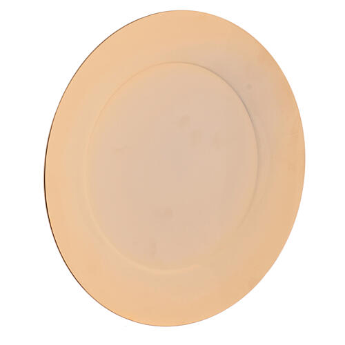 Patena offertoriale in ottone dorato 25 cm 3