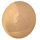 Patena incisione IHS barocco tralci Molina 14 cm ottone dorato s1