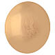 Patena incisione pellicano Molina ottone dorato 14 cm s2