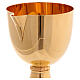 Molina chalice with embossed crosses on the node and spout, gold plated brass, 5 in diameter s4