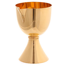 Calice nodo croci beccuccio Molina ottone dorato diam 12 cm