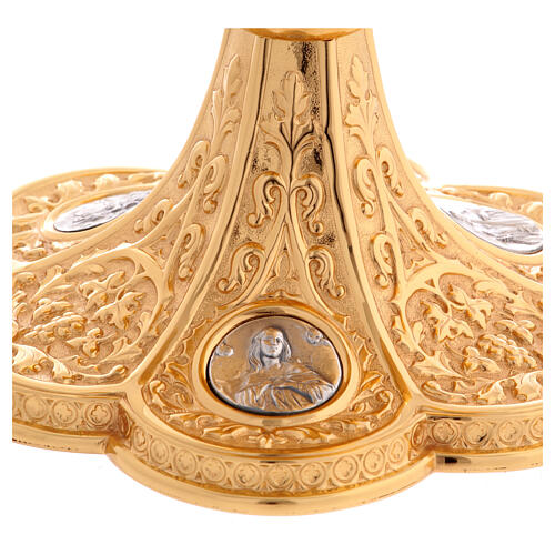 Molina ciborium with silver-plated medallions of the Sacred Heart and Holy Family, gold plated brass 17