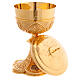 Molina ciborium with silver-plated medallions of the Sacred Heart and Holy Family, gold plated brass s16
