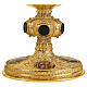 Molina chalice ciborium and paten with onyx node and enamelled medallions, gold plated brass s6