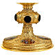Molina chalice ciborium and paten with onyx node and enamelled medallions, gold plated brass s7