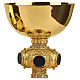 Calice pisside patena nodo onice ottone dorato medaglioni smalto Molina s4