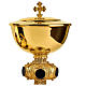 Calice pisside patena nodo onice ottone dorato medaglioni smalto Molina s5