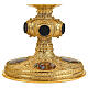 Calice pisside patena nodo onice ottone dorato medaglioni smalto Molina s6