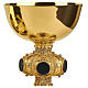 Molina chalice ciborium and paten with onyx node and enamelled medallions, 925 silver cup s4