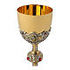 Baroque chalice with four scenes, bicoloured brass s2