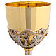 Baroque chalice with four scenes, bicoloured brass s2