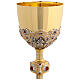 Baroque chalice with four scenes, bicoloured brass s5