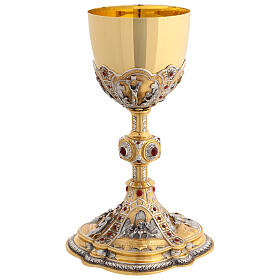 Calice quatre scène laiton baroque bicolore