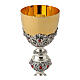 Calice simboli Evangelisti stile barocco pietre rosse ottone bicolore s2